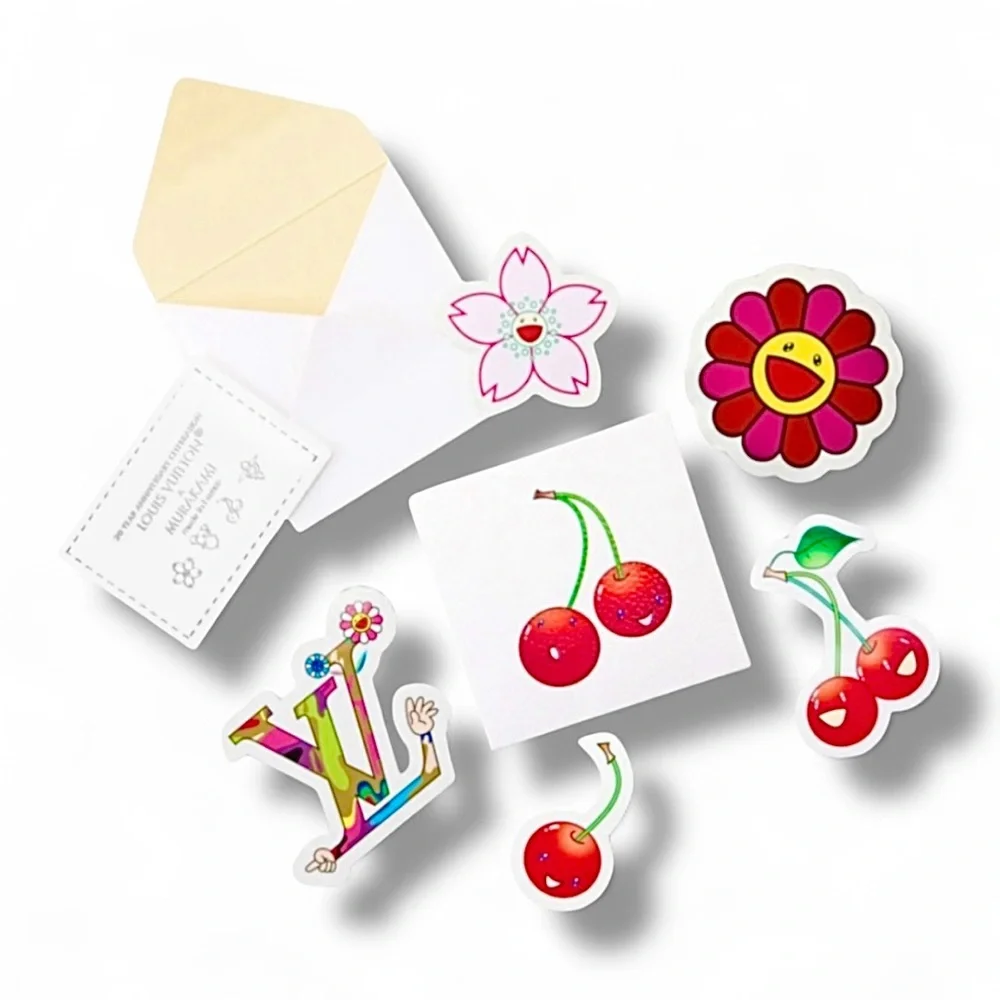 🆕🍒LV x Murakami 20th Anniv. Cherry Motif Gift Box SET + Superflat Stickers SET